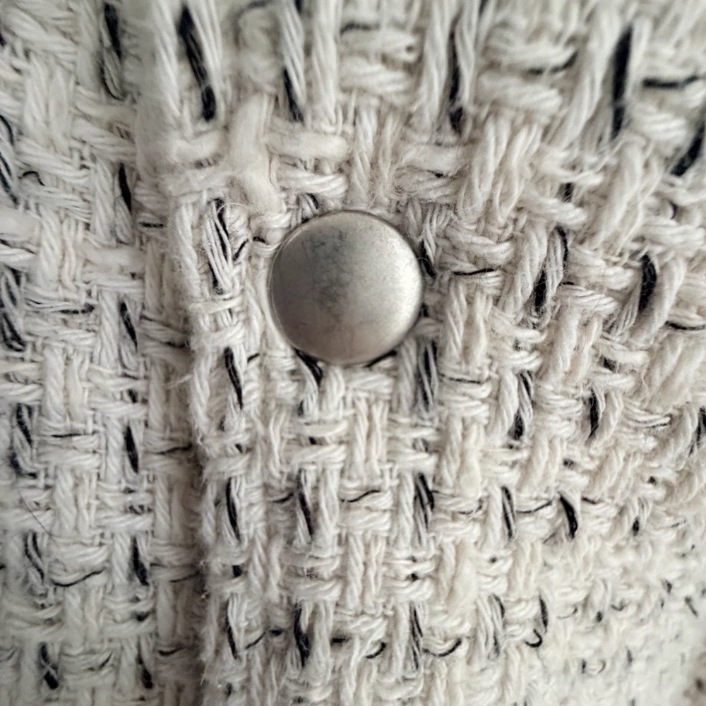 Zara Textured Cream Tweed Long Sleeve Overshirt/Jacket “Shacket” Size M - Picture 10 of 16